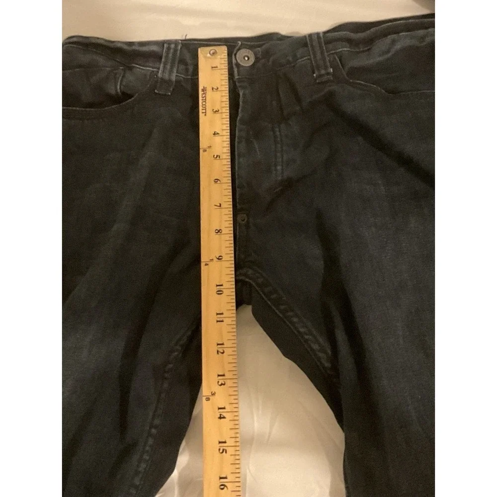 Fox Denim Jeans Mens 34 X 32 Black Revolver Button Fly Straight Leg Casual - Picture 11 of 11